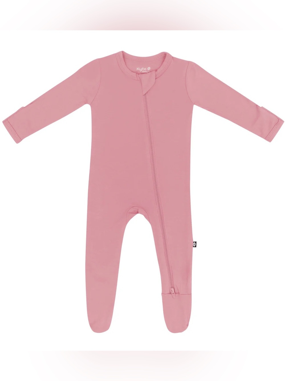 Kyte BABY Dusty Pink Zip-Up Footed One-Piece